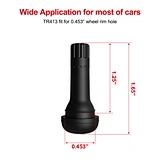 TR413 Brass Stem EPDM Rubber Snap-in Tire Valve Stems for 0.453 Inch 11.5mm Rim Holes